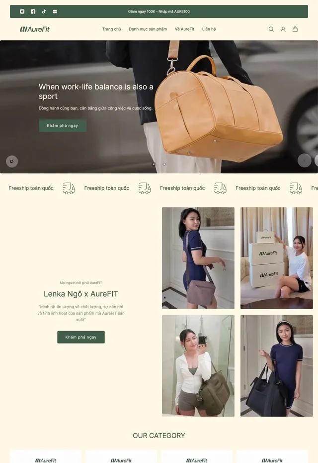 Customer store: AureFit