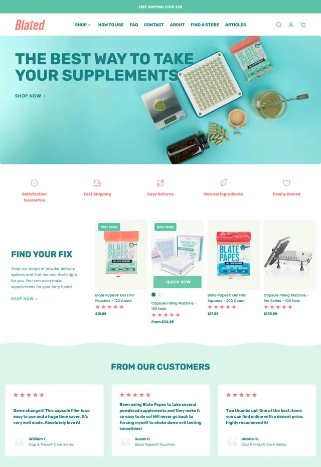 Customer store: Blated