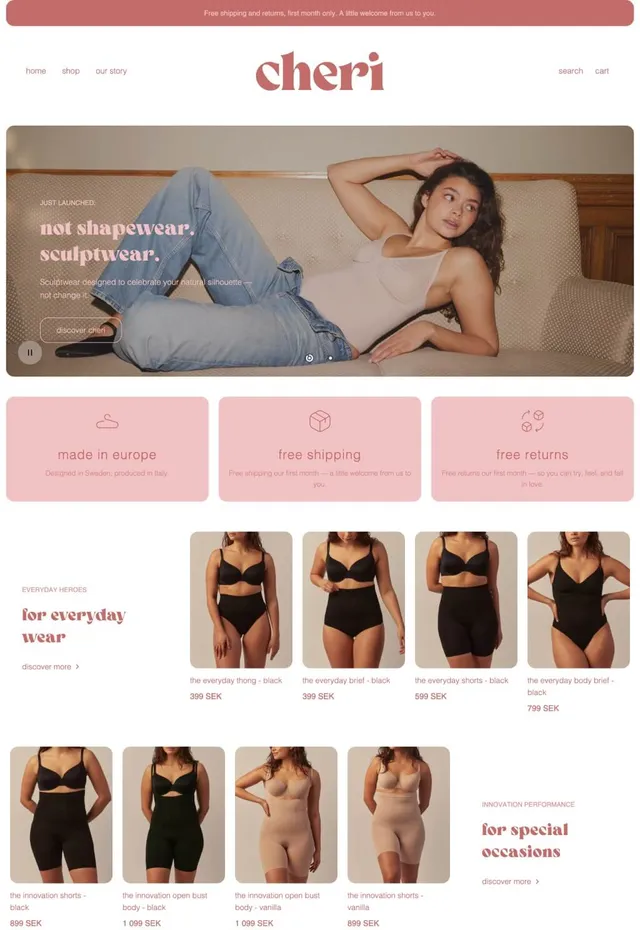 Customer store: cheri