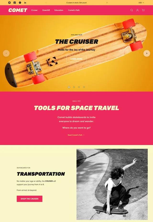 Customer store: Comet Skateboards