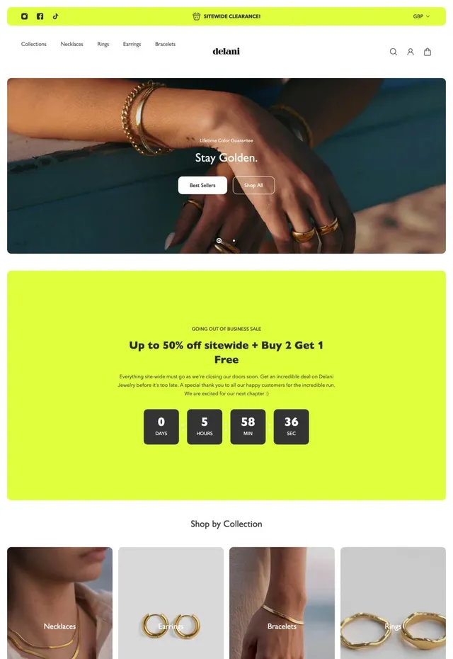 Customer store: Delani Jewelry