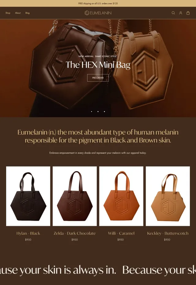 Customer store: EUMELANIN