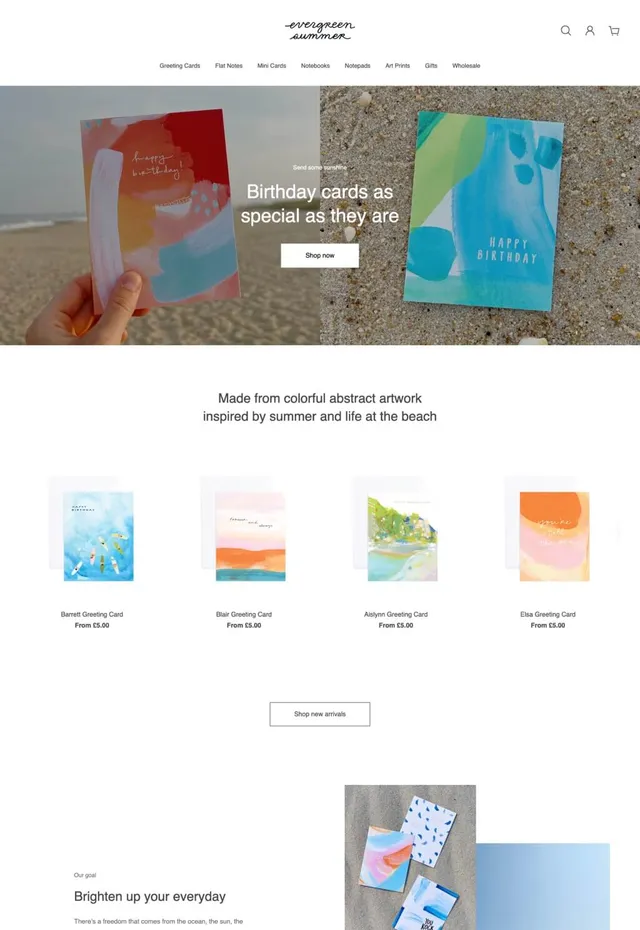 Customer store: EVERGREEN SUMMER