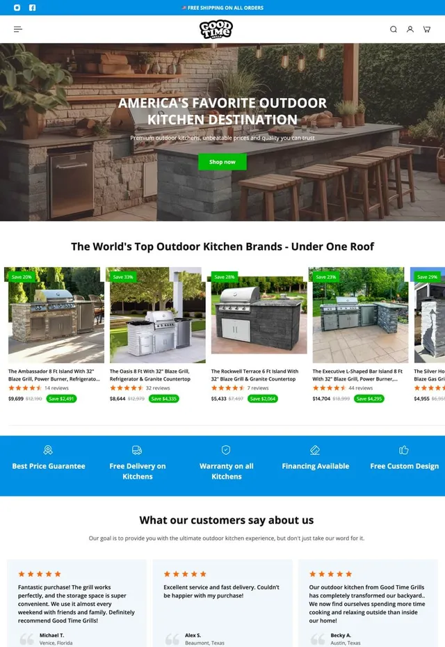 Customer store: Good Time Grills