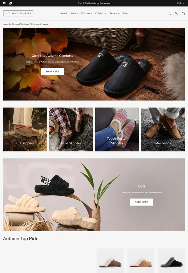 Customer store: HOUSE OF SLIPPERS