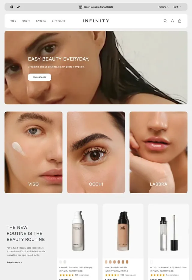Customer store: Infinity