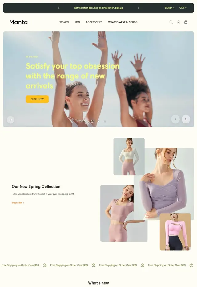 Customer store: Manta Fit