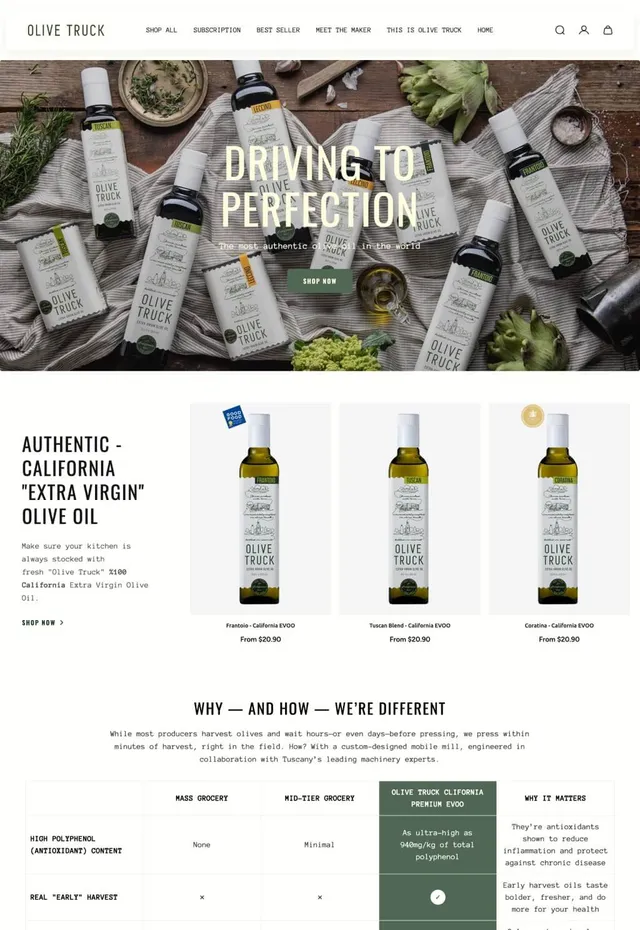 Customer store: Olive Truck