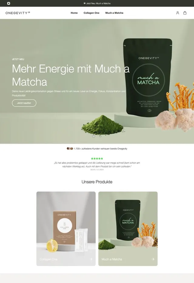 Customer store: Onegevity