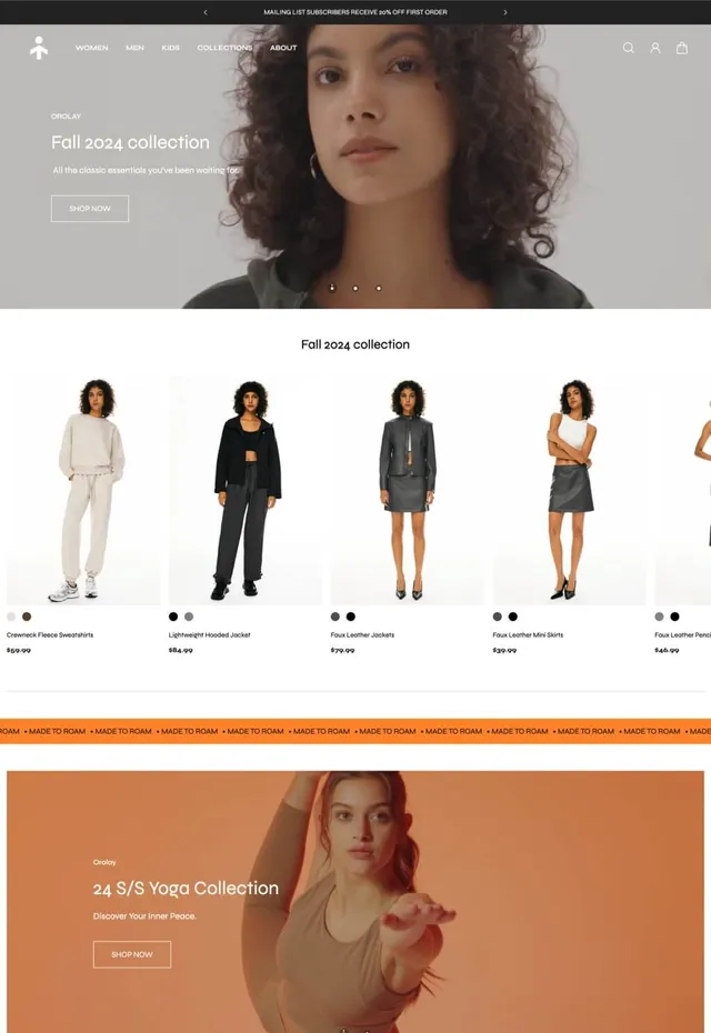 Customer store: Orolay