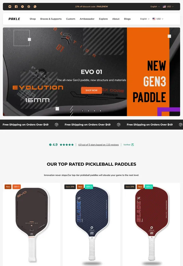 Customer store: PAKLE PICKLEBALL