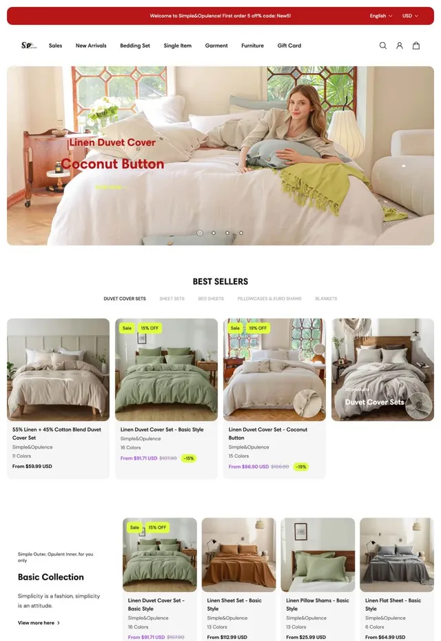 Customer store: Simple&Opulence