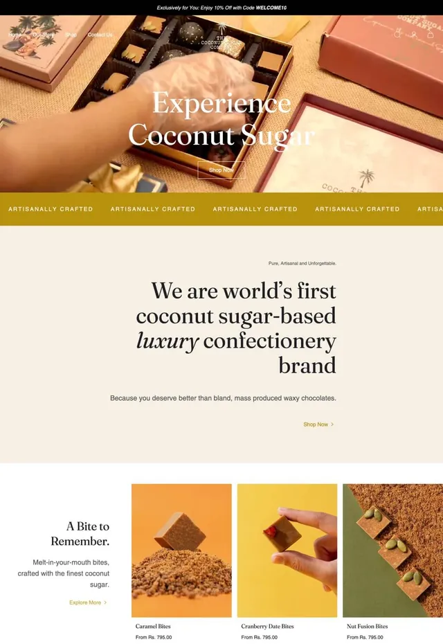 Customer store: The Coconut Sugar Company