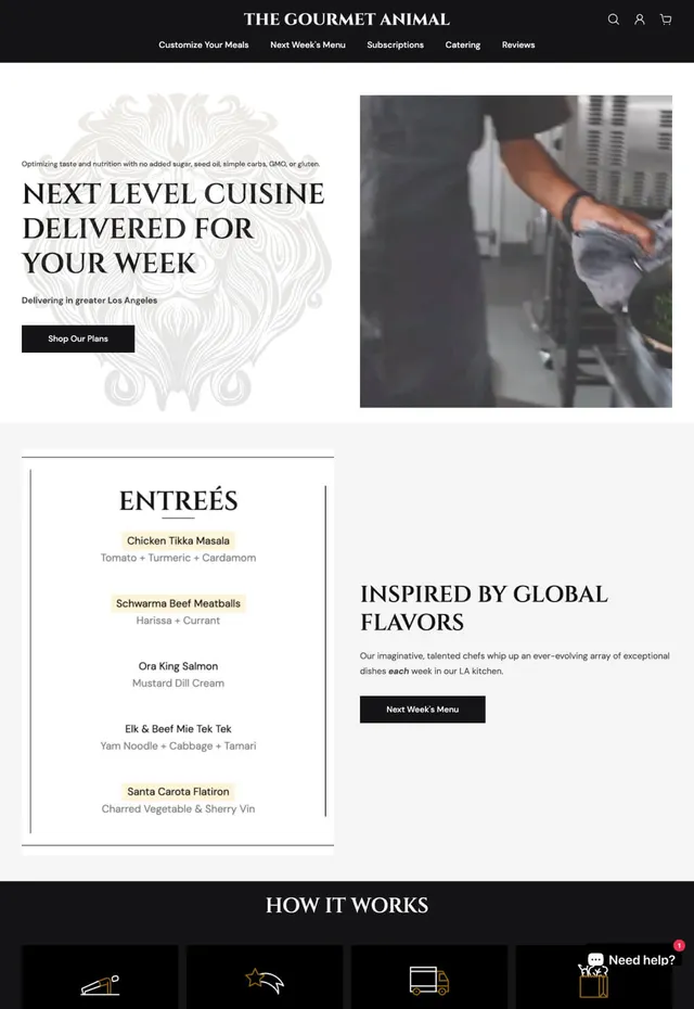 Customer store: The Gourmet Animal