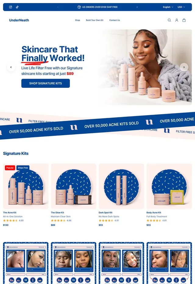 Customer store: Underneath