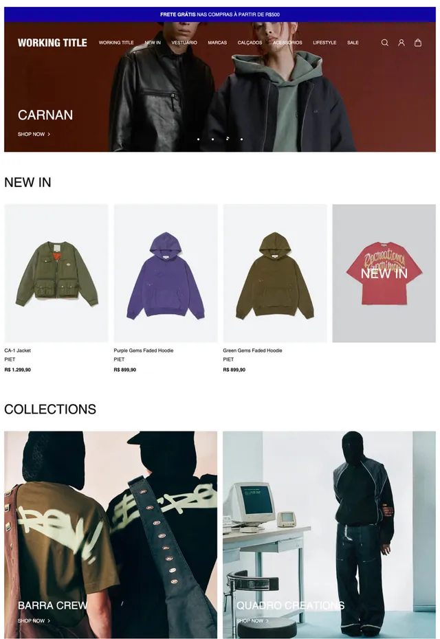 Customer store: Working Title